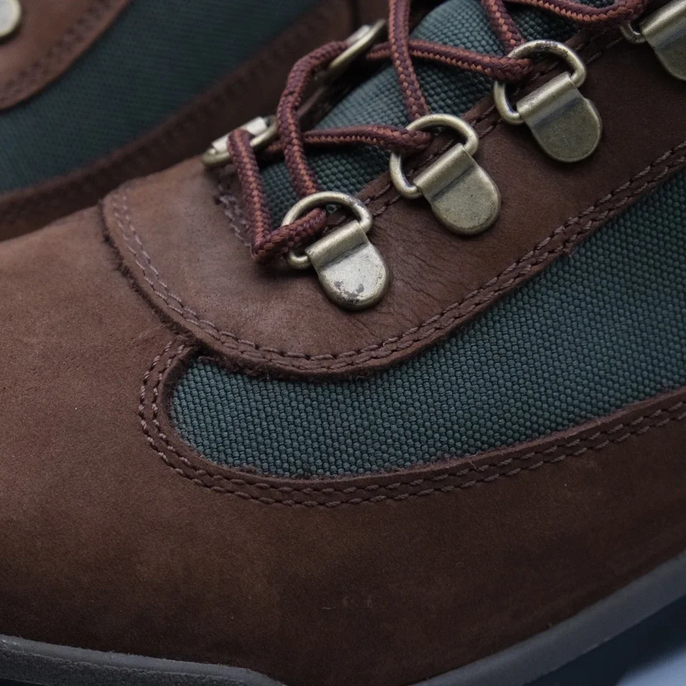 Timberland Field Boots Kids Brown Green Leather Canvas 4 16937 Outdoor